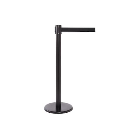 6 Ft.6 In. Retractable Belt Stanchion, Black